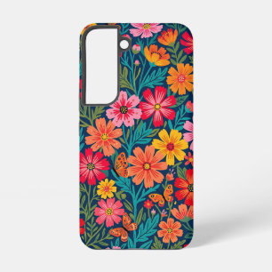 Abstract Scandinavian Cosmos Flowers Samsung Cases
