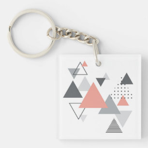 Abstract Scandinavian Geometric Design Keychain
