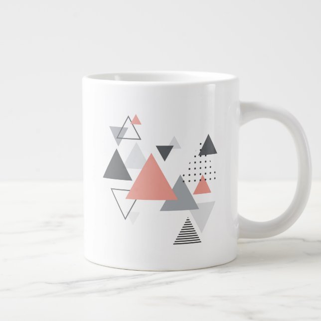 Abstract Scandinavian Geometric Design Large Coffee Mug (Right)