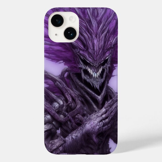 Abstract Scary Smiling Purple Demon Case-Mate iPhone Case (Back)