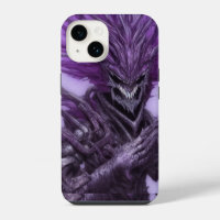 Abstract Scary Smiling Purple Demon
