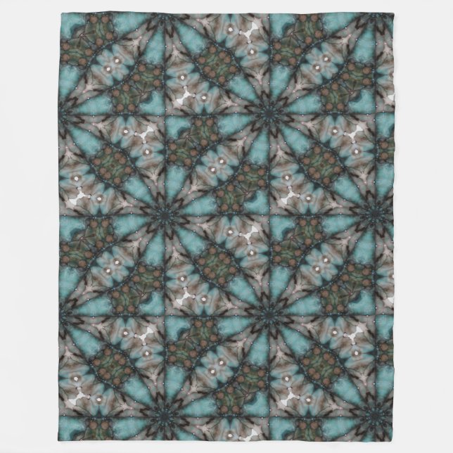 Abstract Sci-fi Turquoise Star Windmill  Fleece Blanket (Front)