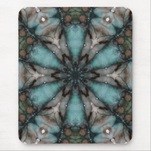 Abstract Sci-fi Turquoise Star Windmill Mouse Pad