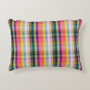 Abstract Scottish Plaid Accent Pillow