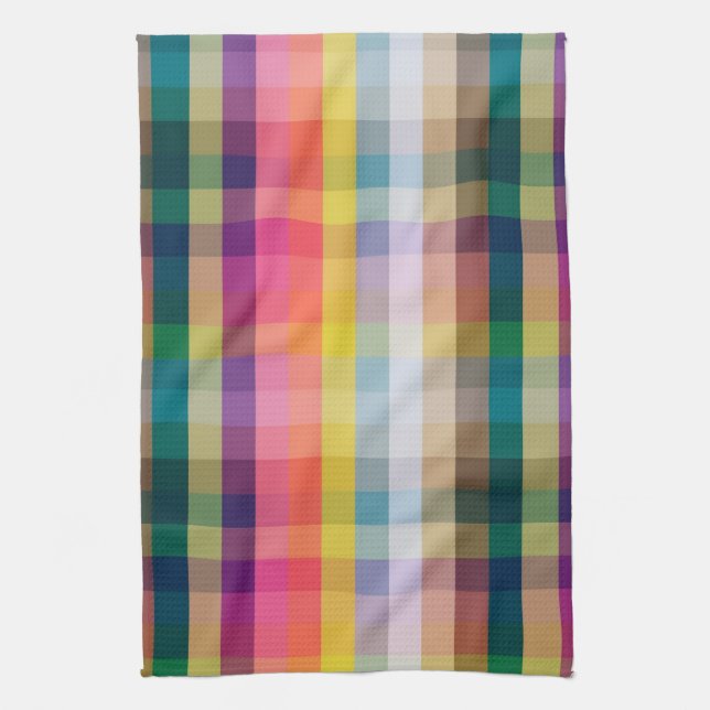 Abstract Scottish Plaid Kitchen Towel (Vertical)