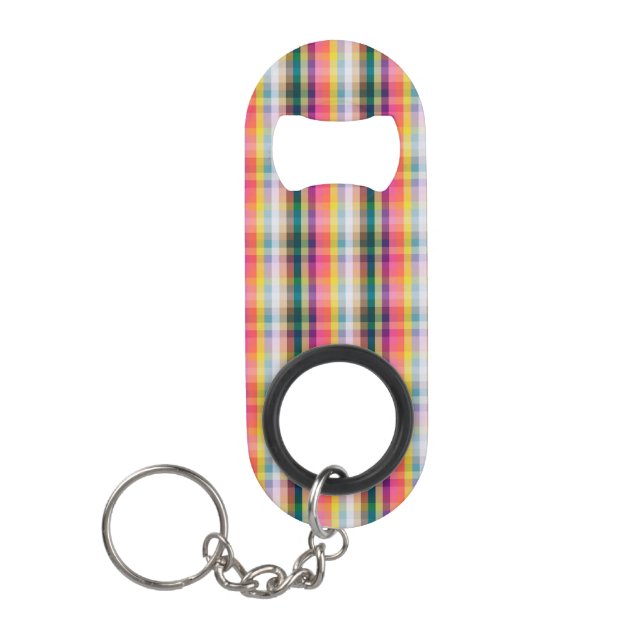 Abstract Scottish Plaid Mini Bottle Opener (Front)