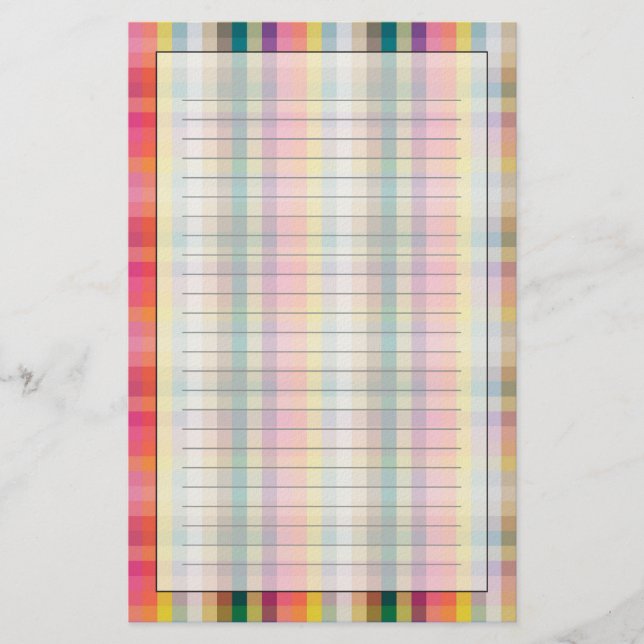 Abstract Scottish Plaid Stationery (Front)