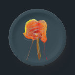 Abstract scribble floral flower modern art paper plate<br><div class="desc">Abstract art design with a scribble art floral design flower. Simple and modern. Colourful unique art modern style red and navy blue theme.</div>