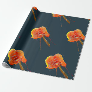 Abstract scribble floral flower modern art wrapping paper