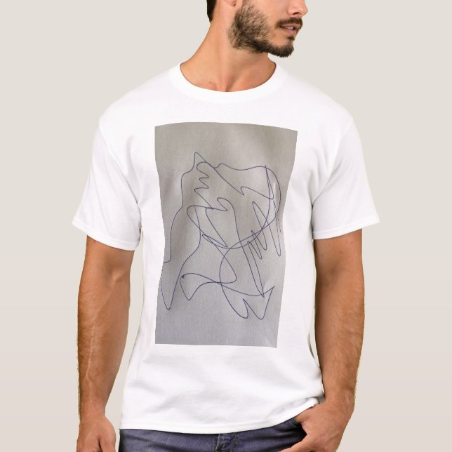 Abstract Scribble Pen Drawing Graphic T-Shirt (Front)