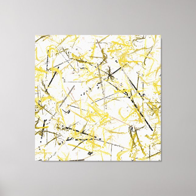 Abstract Scribbles - Mustard and Brown Canvas Print (Front)