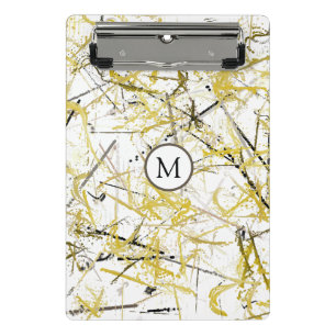 Abstract Scribbles - Mustard and Brown Mini Clipboard