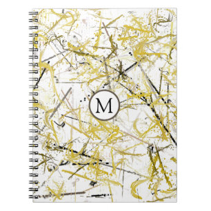 Abstract Scribbles - Mustard and Brown Notebook