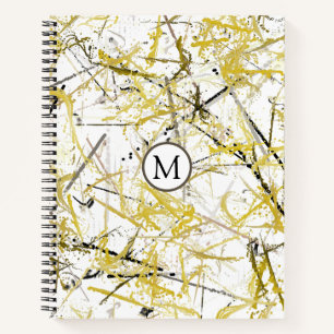 Abstract Scribbles - Mustard and Brown Notebook