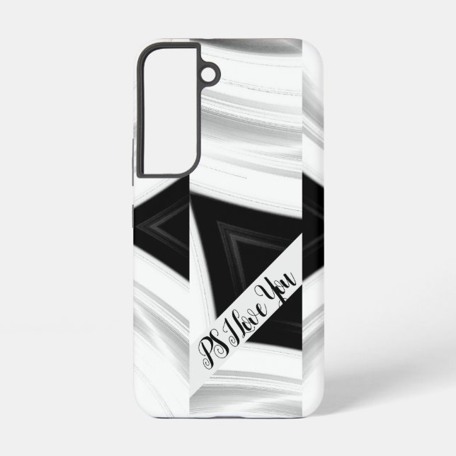 Abstract Script Monogram Him Her PS I Love You  Samsung Galaxy S22 Case (Back)