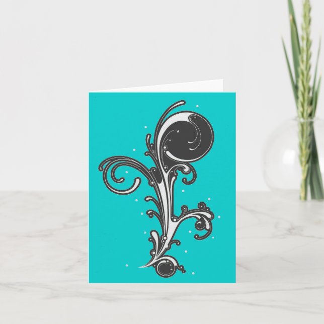 Abstract Scroll Design Notecard (Front)