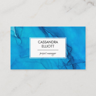 Abstract Scuba Blue Alcohol Ink Liquid Art Business Card