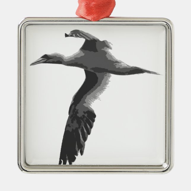 Abstract Sea Birds Metal Ornament (Front)