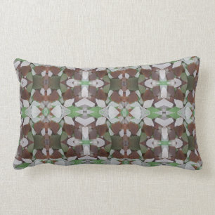 Abstract Sea Glass Kaleidoscope Pattern Modern Lumbar Pillow