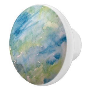 Abstract Sea Painting Pattern Ceramic Knob