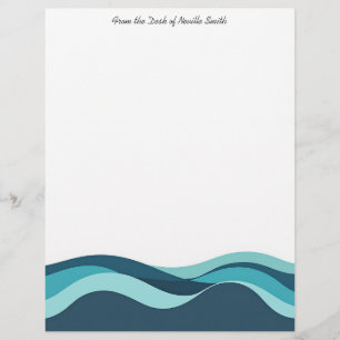 Abstract Sea Waves Letterhead