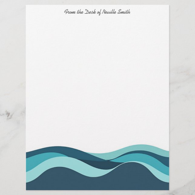 Abstract Sea Waves Letterhead (Front)