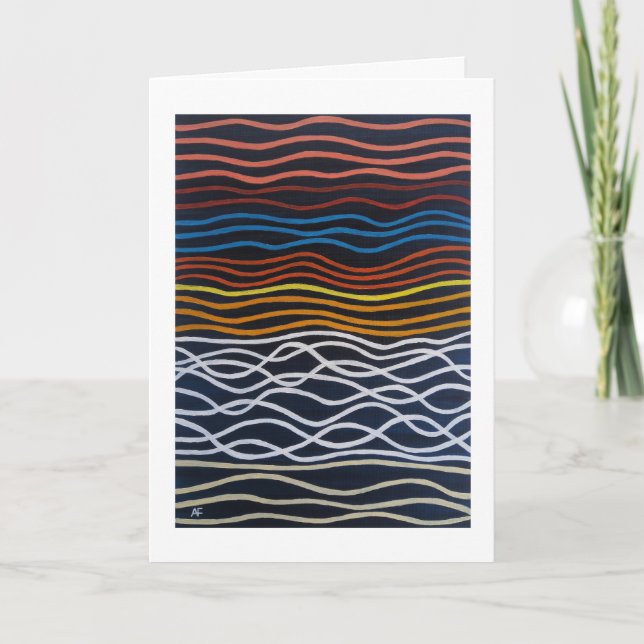 Abstract Seafront Painting by Alfred Fox Card (Front)