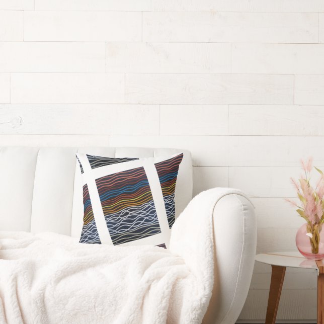 Abstract Seafront Painting by Alfred Fox Throw Pillow (Couch)