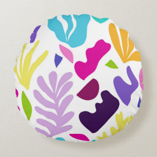 Abstract Seagrass and Shapes #2 #decor #art Round Pillow