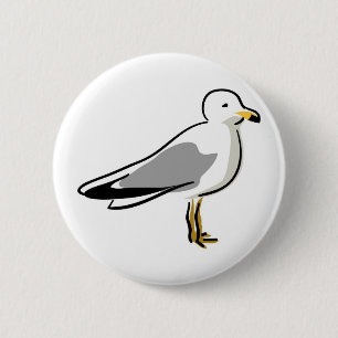Abstract Seagull 2 Inch Round Button