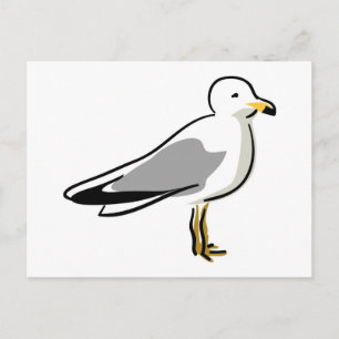 Abstract Seagull Postcard
