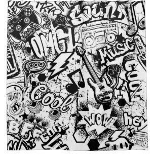 Abstract seamless black and white comics graffiti