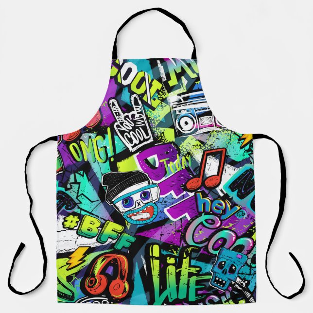 Abstract seamless cartoon pattern. Repeated with m Apron (Front)