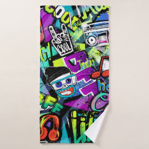 Abstract seamless cartoon pattern. Repeated with m Bath Towel