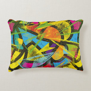 Abstract seamless chaotic pattern. Wallpaper with Accent Pillow