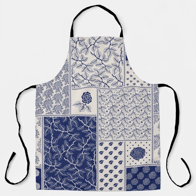 Abstract seamless delicate patchwork pattern, dark apron (Front)