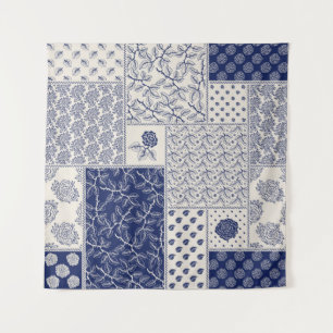 Abstract seamless delicate patchwork pattern, dark tapestry