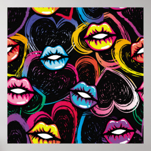 Abstract seamless fashion pattern. beauty style wa poster