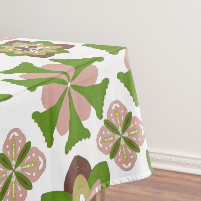 Abstract seamless floral ornaments pattern tablecloth (In Situ)