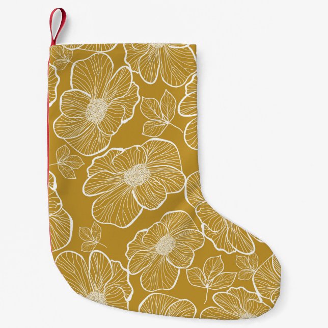 Abstract seamless floral pattern. Flowers backgrou Small Christmas Stocking (Front)