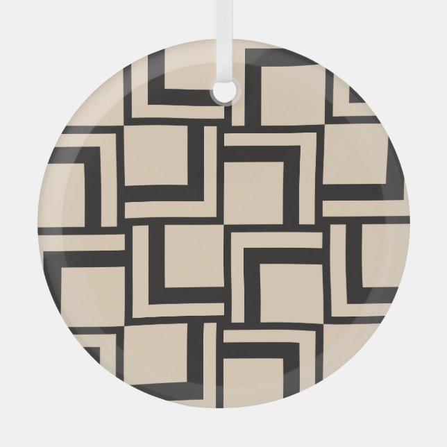 Abstract seamless geometric pattern glass ornament (Front)