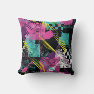Abstract seamless, girls boys fashion, colourful. throw pillow