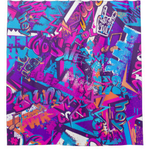 Abstract seamless graffiti words pattern. Grunge r