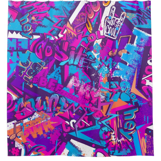 Abstract seamless graffiti words pattern. Grunge r (Front)