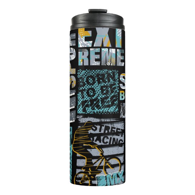Abstract seamless grunge pattern. Urban style mode Thermal Tumbler (Front)