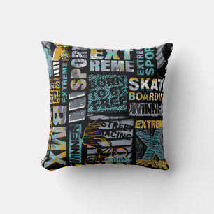 Abstract seamless grunge pattern. Urban style mode Throw Pillow