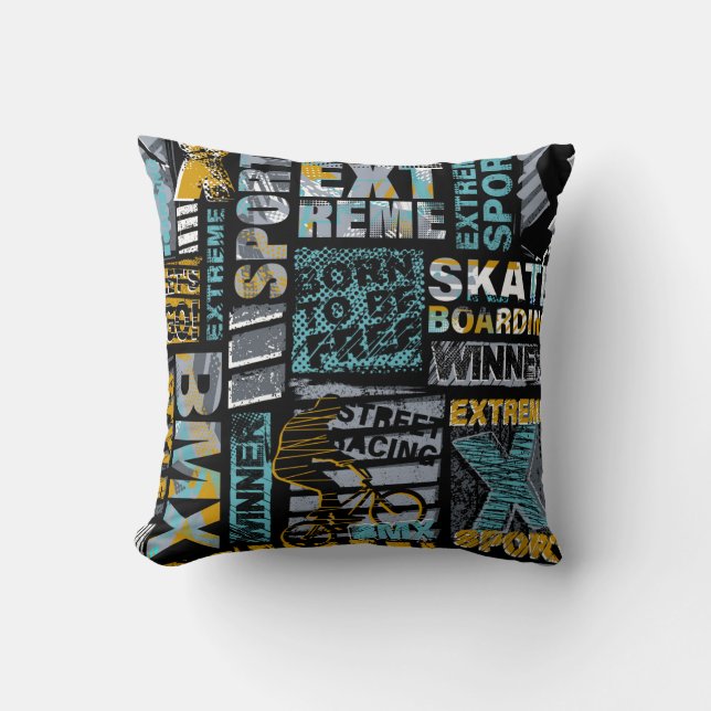 Abstract seamless grunge pattern. Urban style mode Throw Pillow (Front)