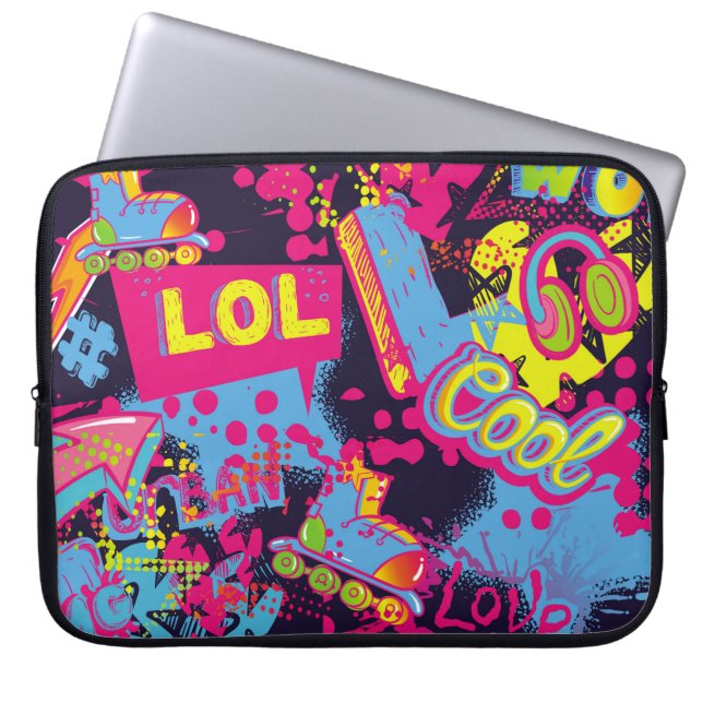 Abstract seamless grunge teenagers pattern. Comics Laptop Sleeve (Front)