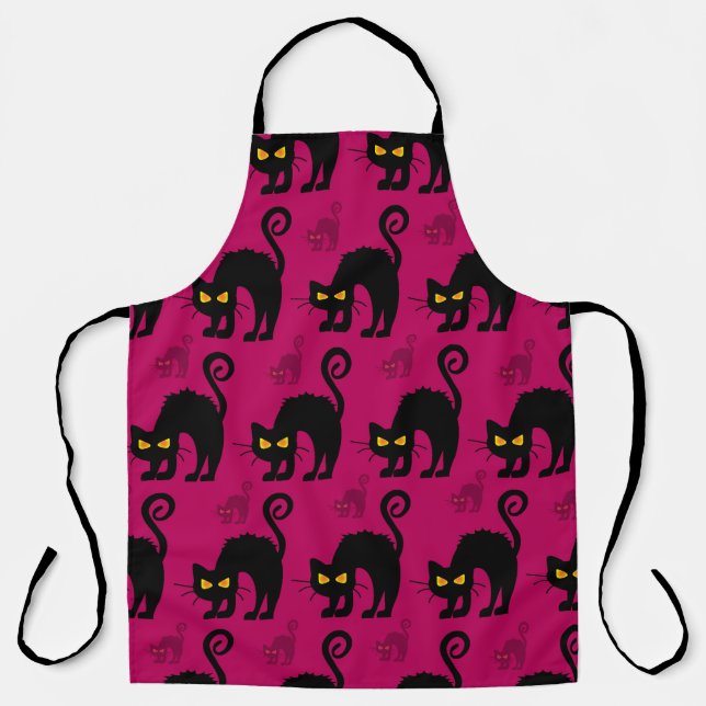 Abstract seamless halloween cat pattern. Creative  Apron (Front)