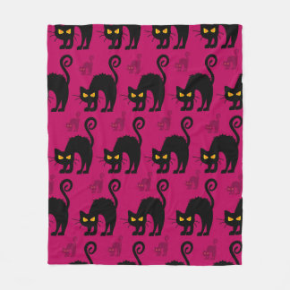 Abstract seamless halloween cat pattern. Creative  Fleece Blanket
